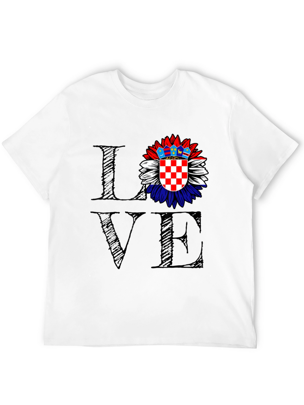 Love Croatia Flag Sunflower Graphic Tee