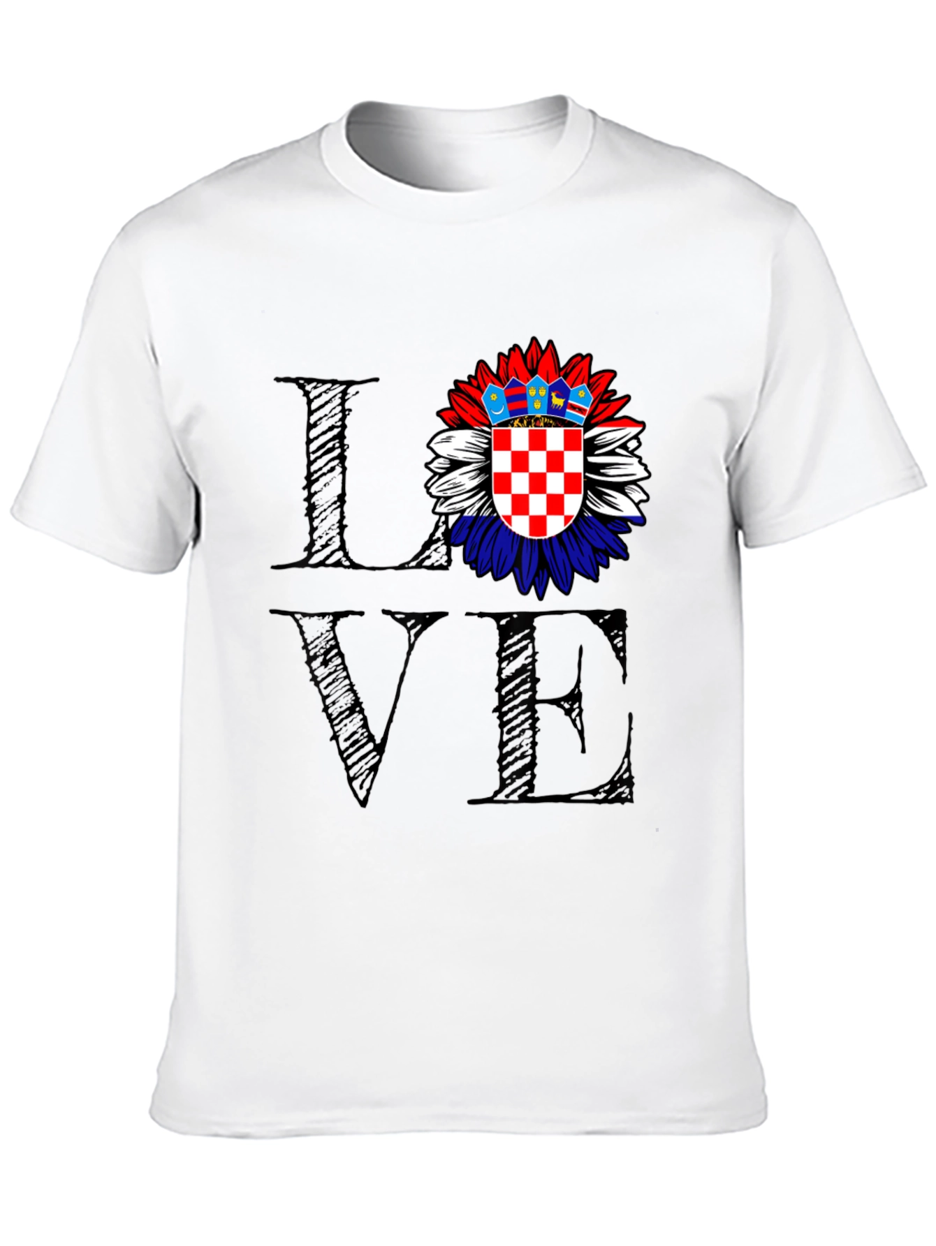 Love Croatia Flag Sunflower Graphic Tee