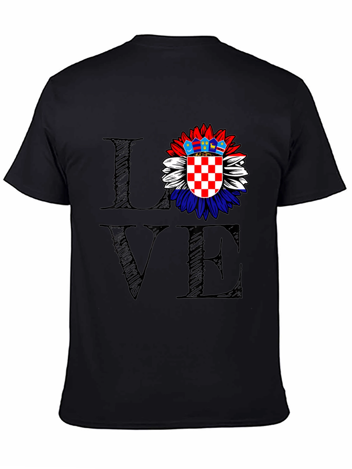 Love Croatia Flag Sunflower Graphic Tee