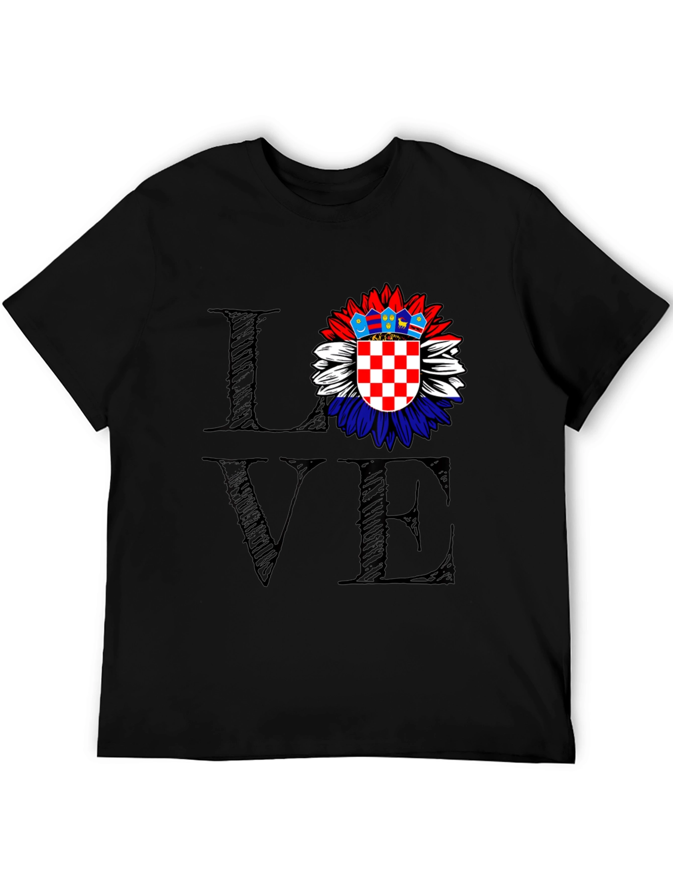 Love Croatia Flag Sunflower Graphic Tee