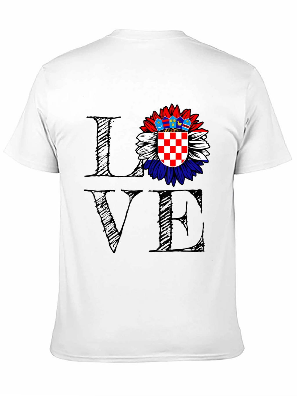 Love Croatia Flag Sunflower Graphic Tee