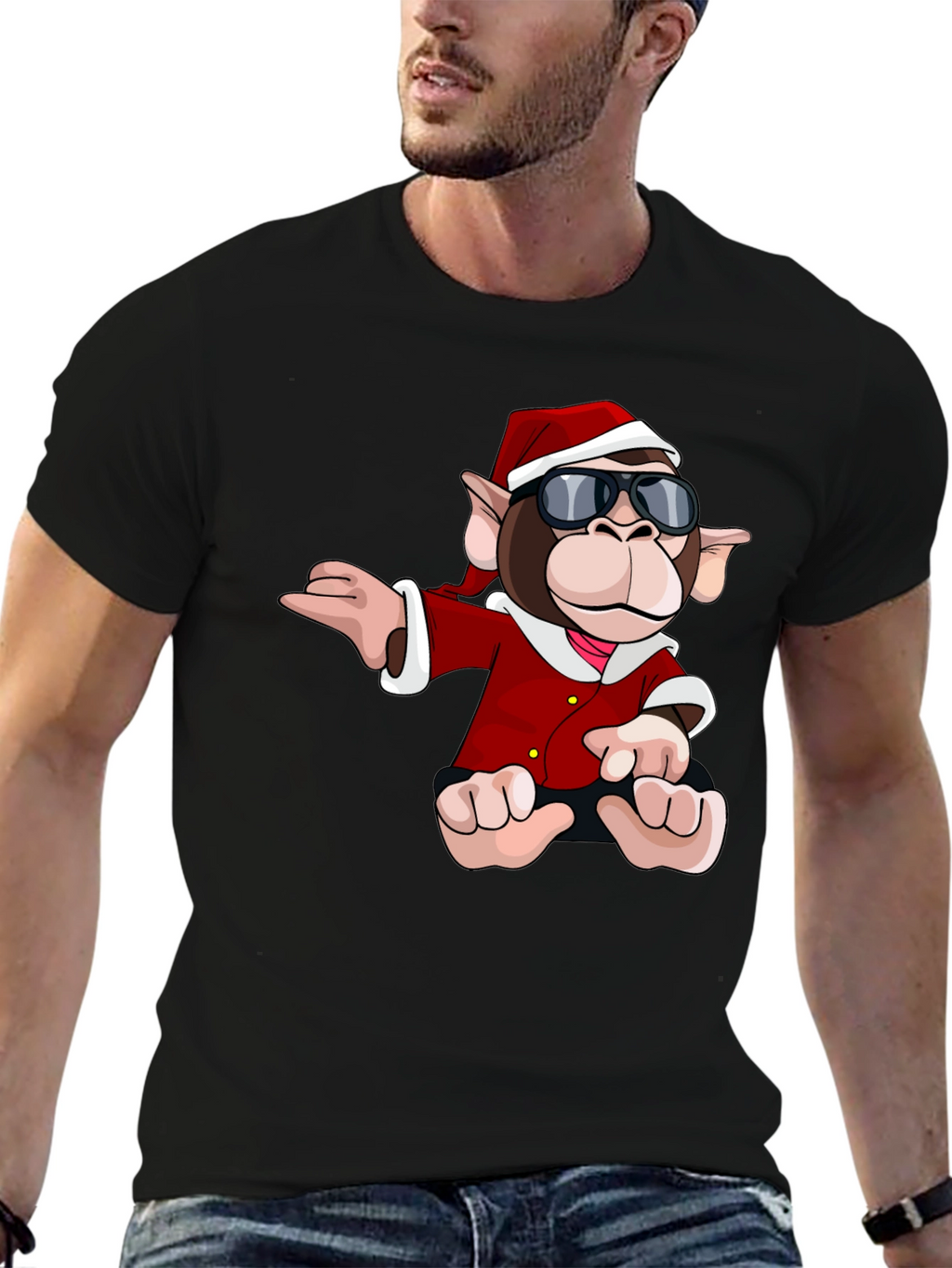 Santa Monkey Graphic Tee