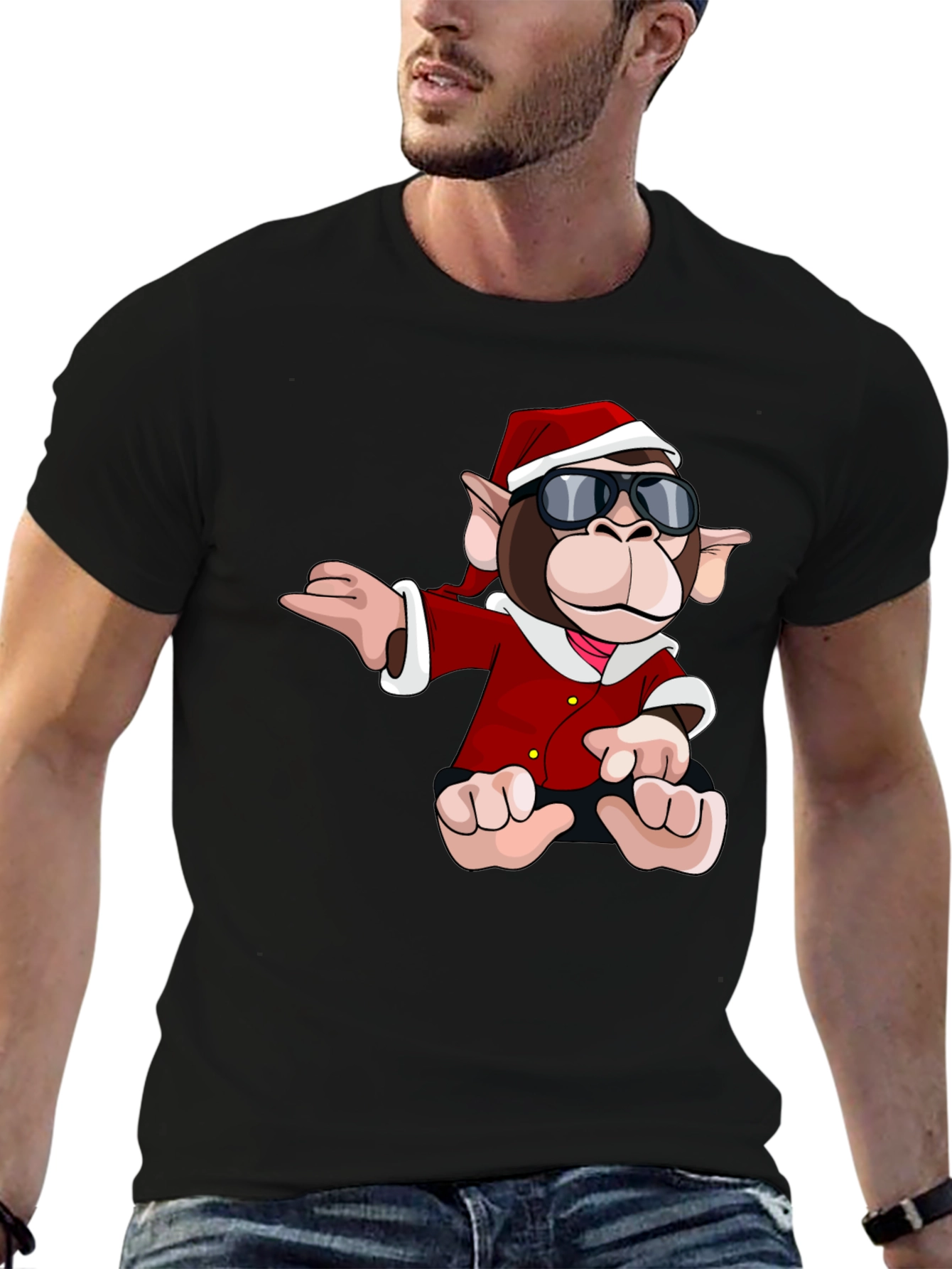 Santa Monkey Graphic Tee