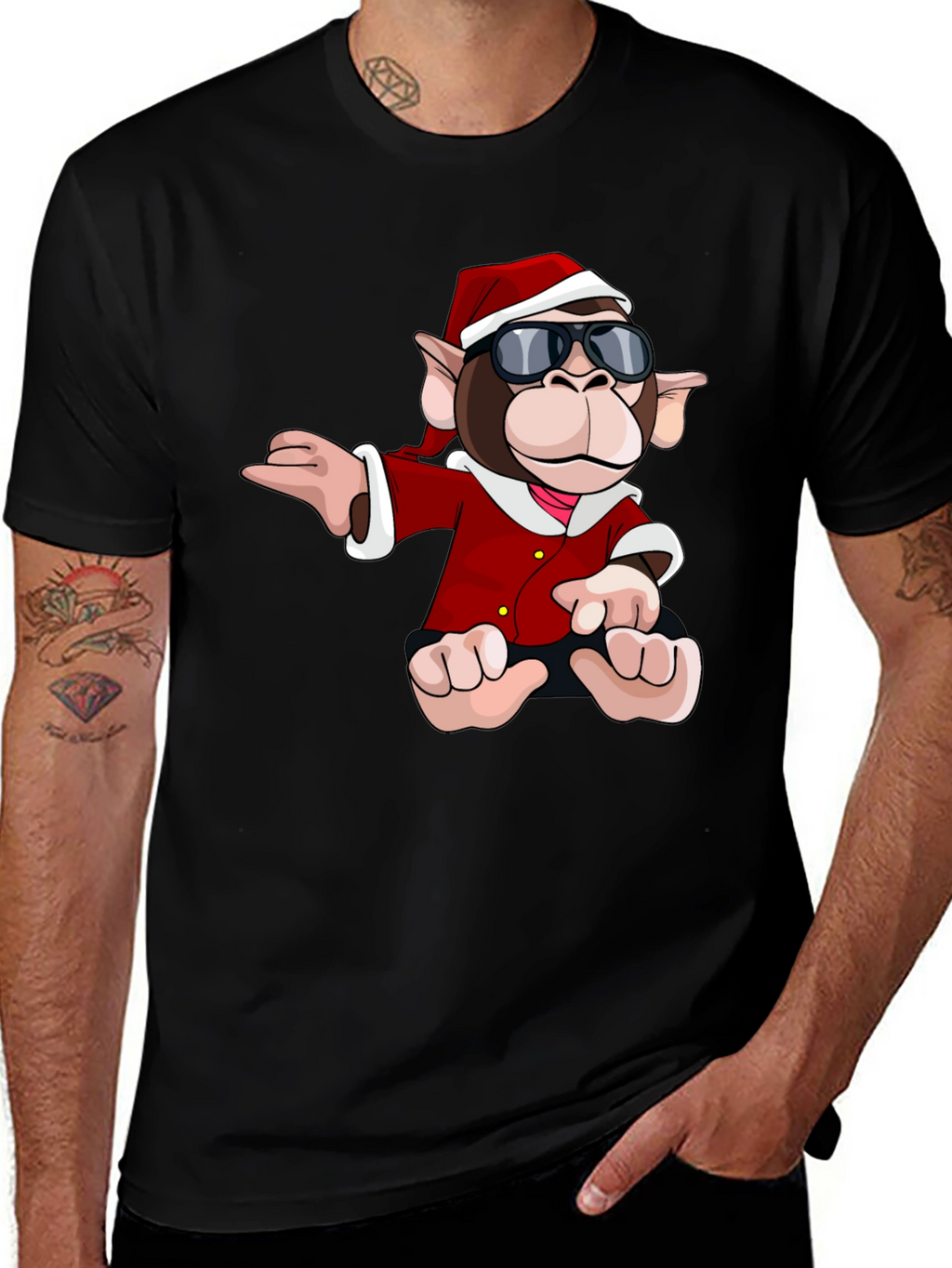 Santa Monkey Graphic Tee