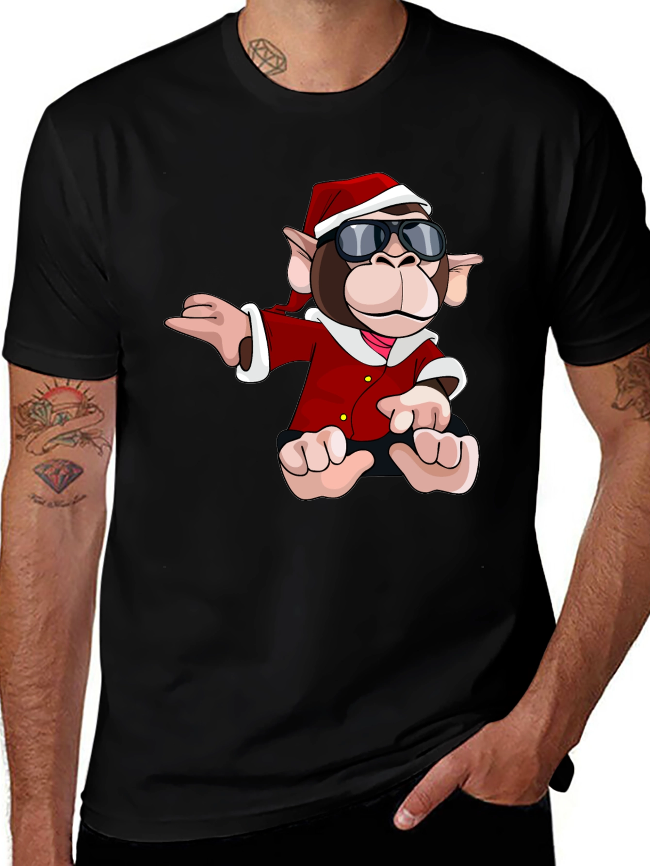 Santa Monkey Graphic Tee