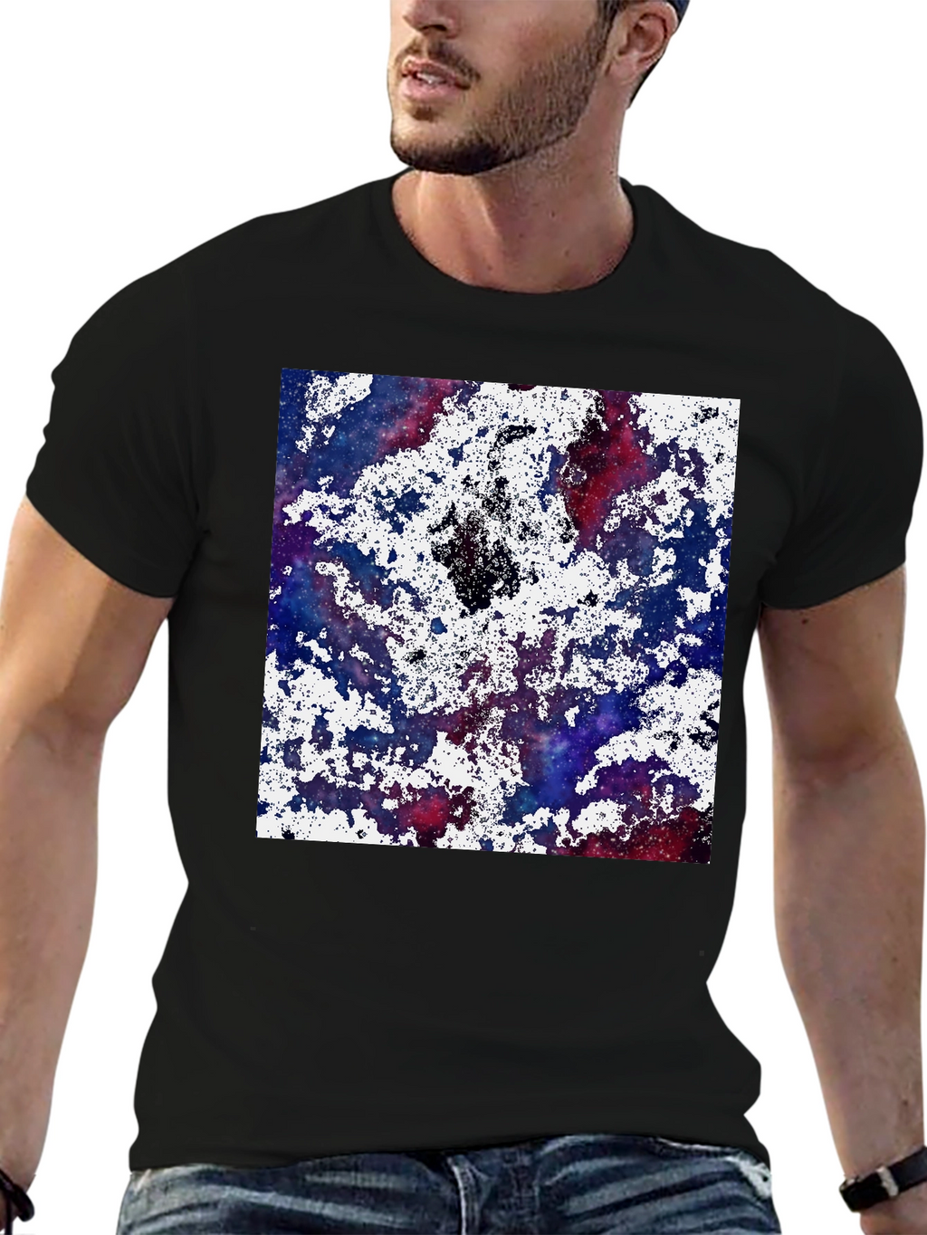 Galaxy Splatter Print T-Shirt - Cosmic Style