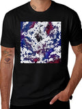 Galaxy Splatter Print T-Shirt - Cosmic Style