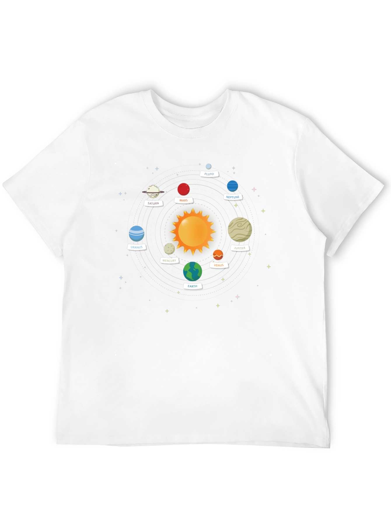 Solar System Planets Graphic Tee - Black