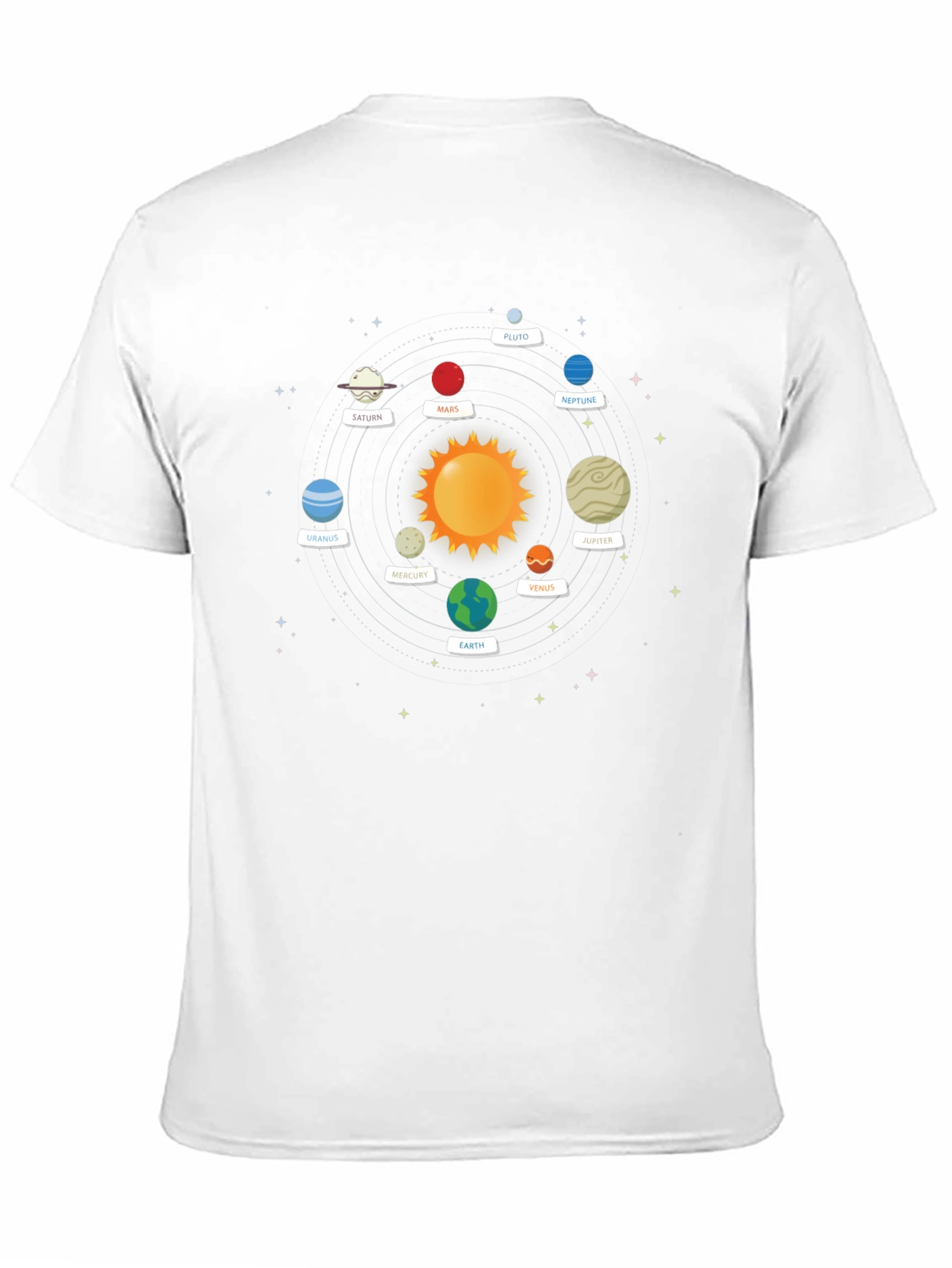 Solar System Planets Graphic Tee - Black