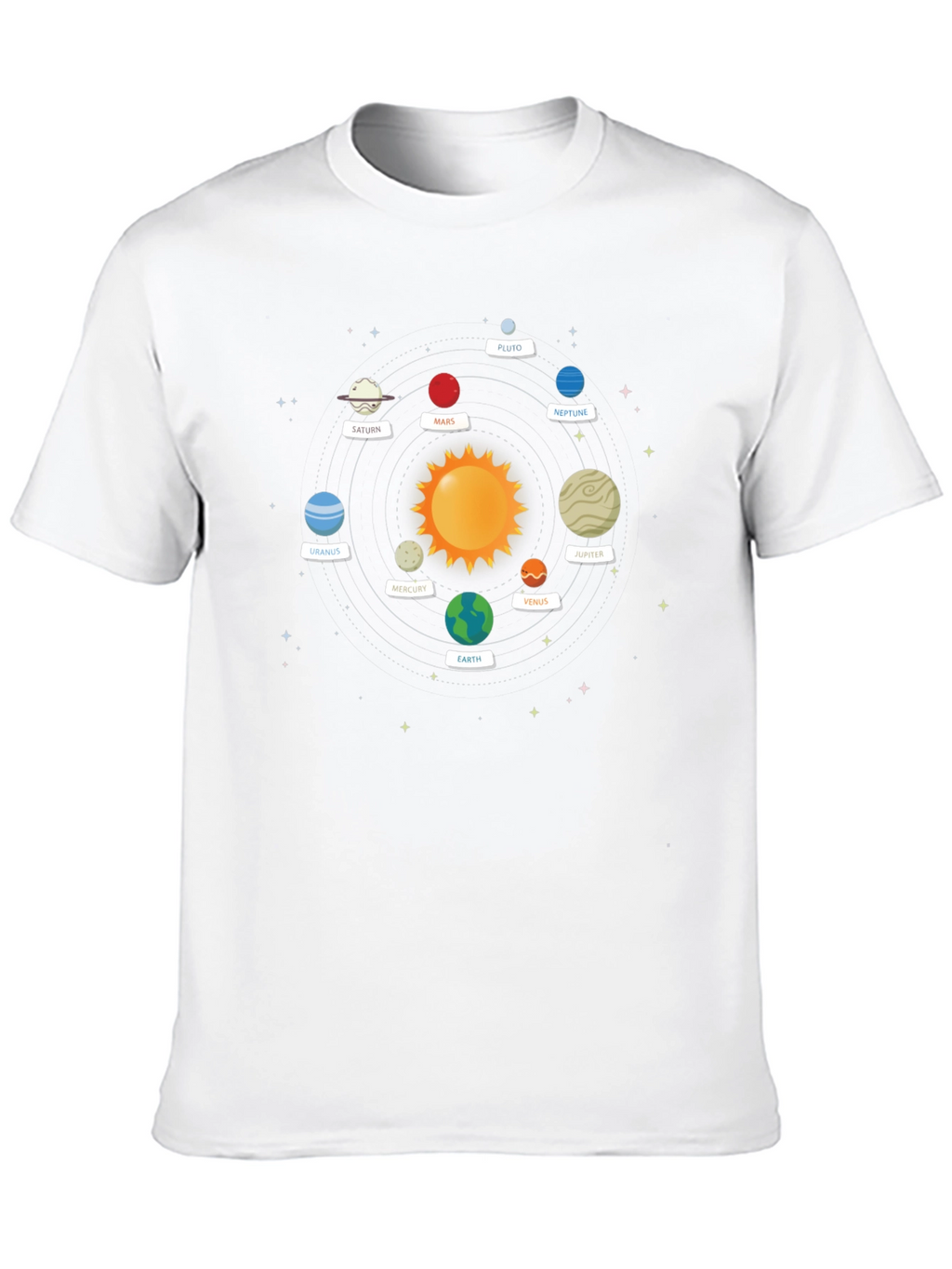 Solar System Planets Graphic Tee - Black