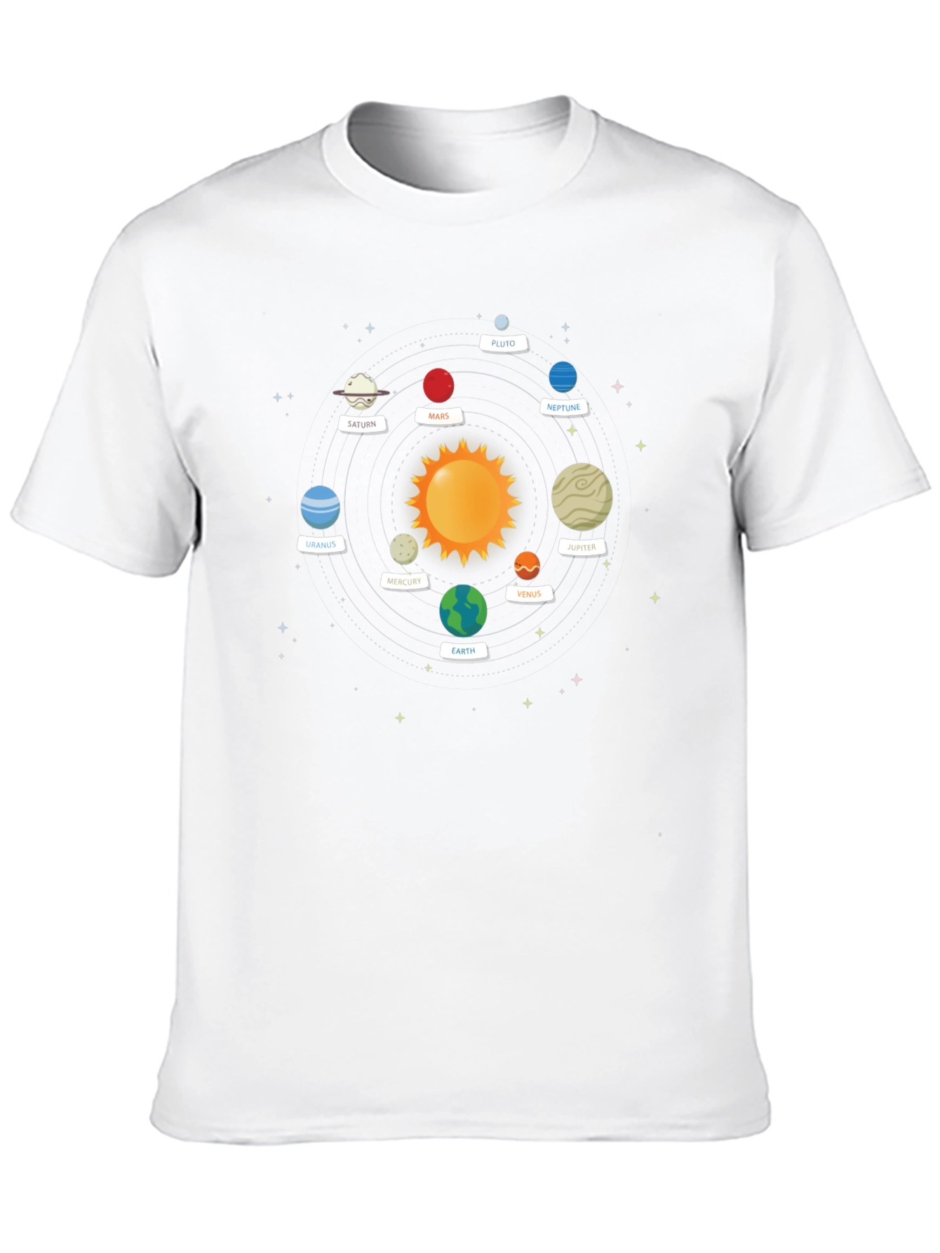 Solar System Planets Graphic Tee - Black