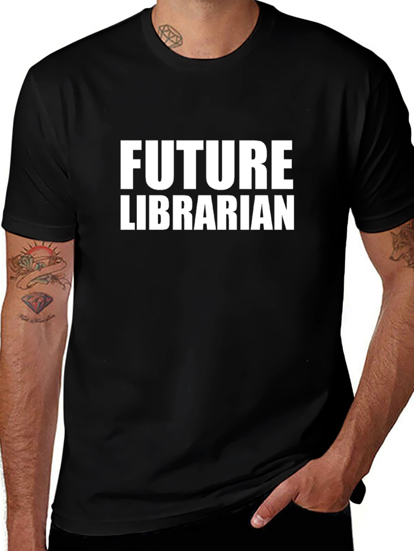 Future Librarian T-Shirt - Black Cotton Tee