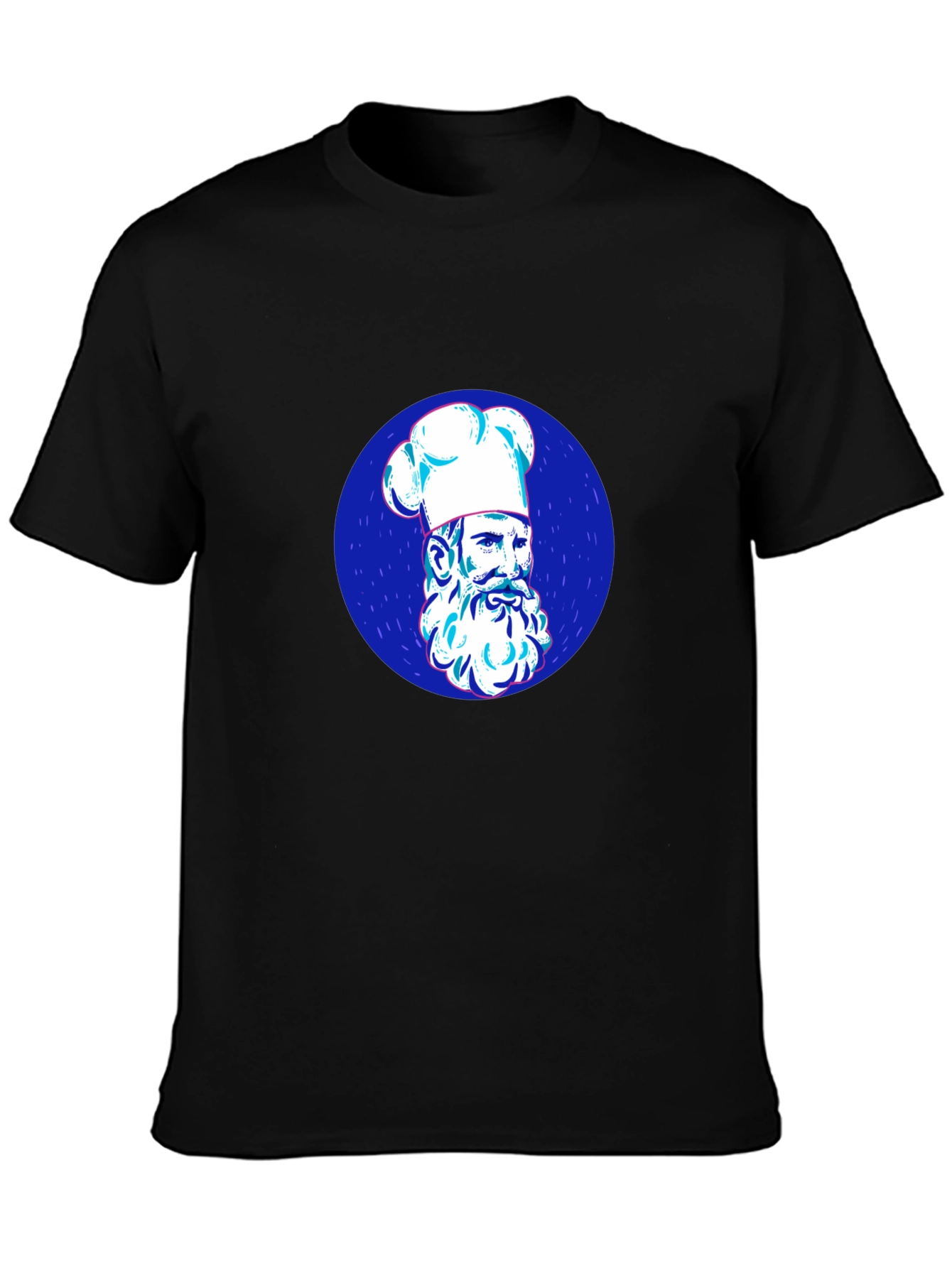 Chef Portrait Graphic T-Shirt - Black