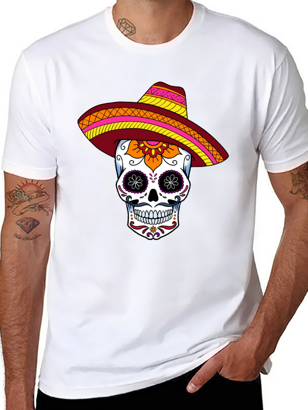 Sugar Skull Sombrero Graphic Tee