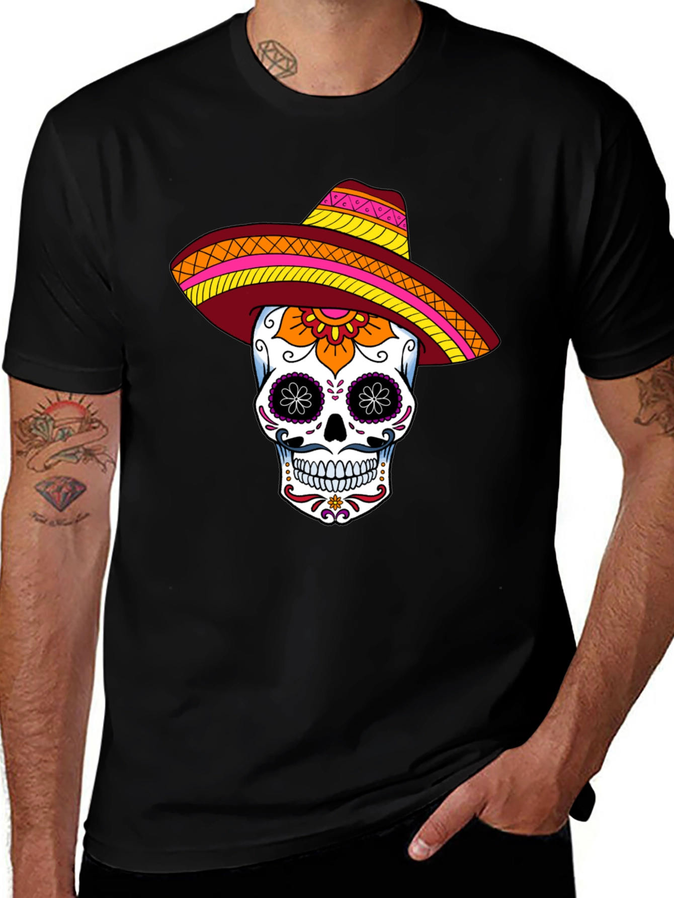 Sugar Skull Sombrero Graphic Tee