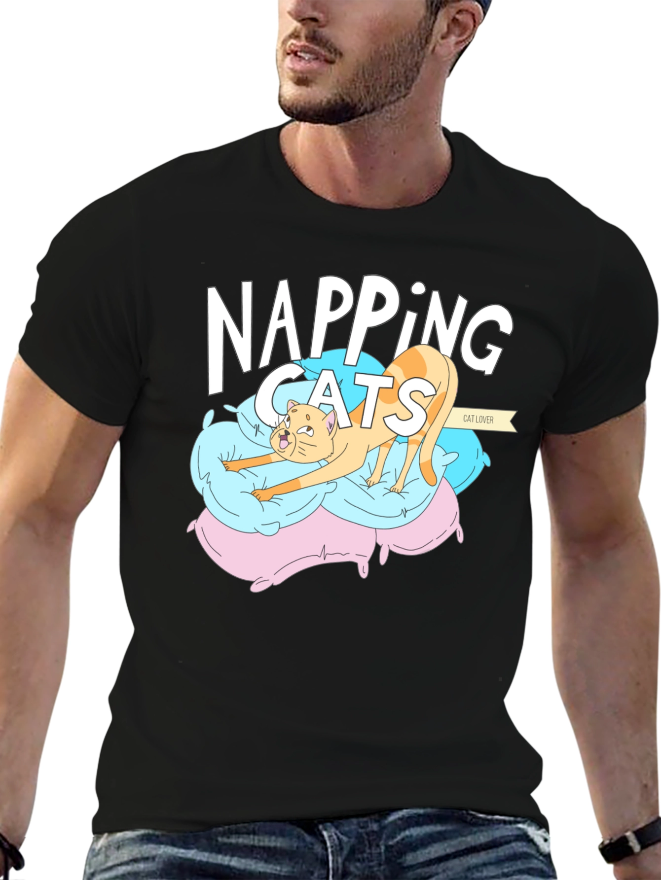 Napping Cats Graphic T-Shirt: Comfort for Cat Lovers