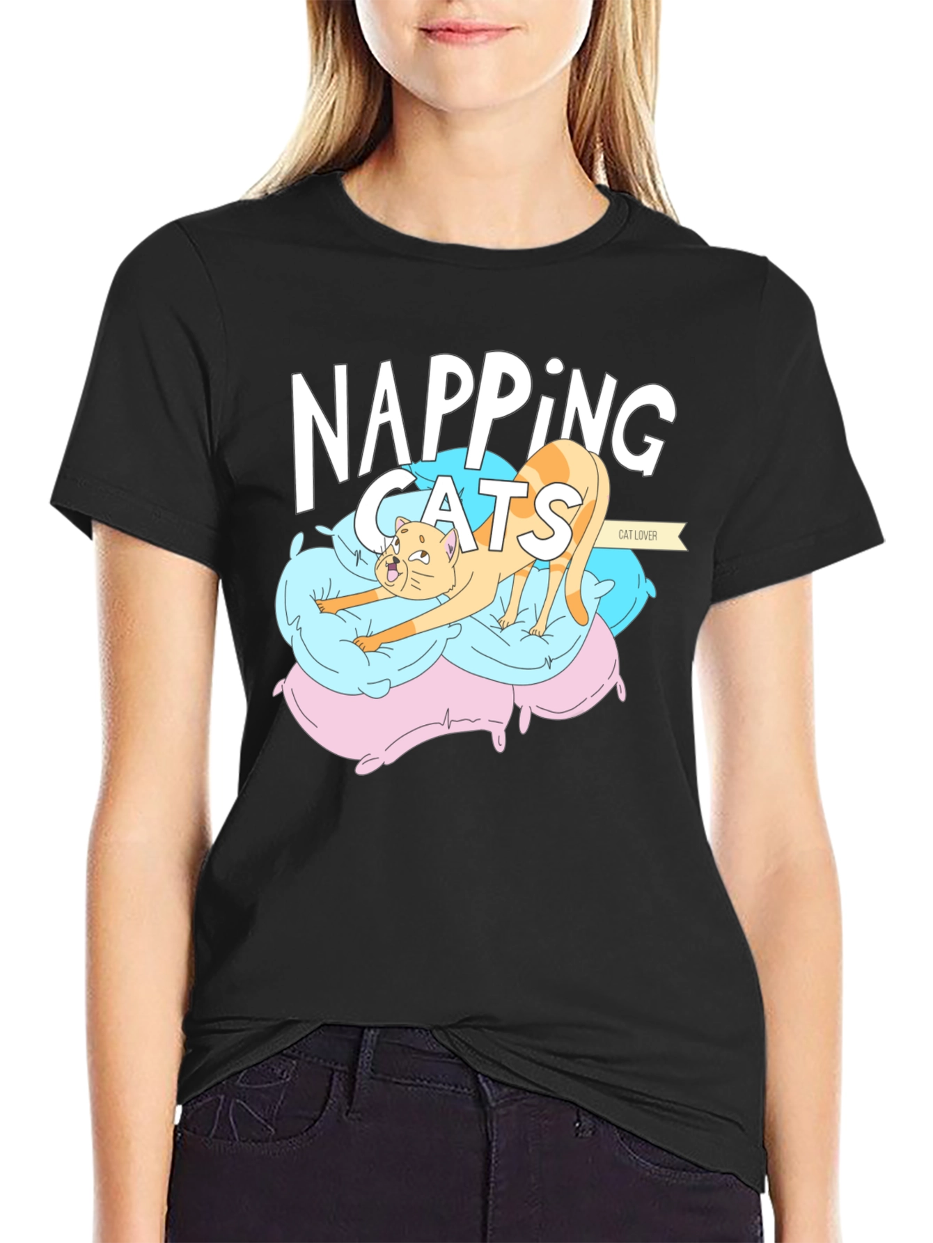 Napping Cats Graphic T-Shirt: Comfort for Cat Lovers