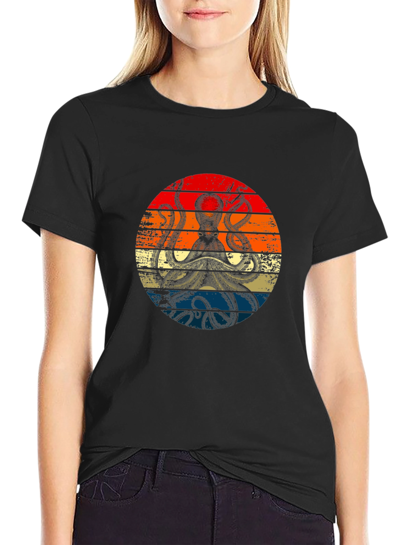 Retro Octopus Graphic Tee - Vintage Style Kraken T-Shirt