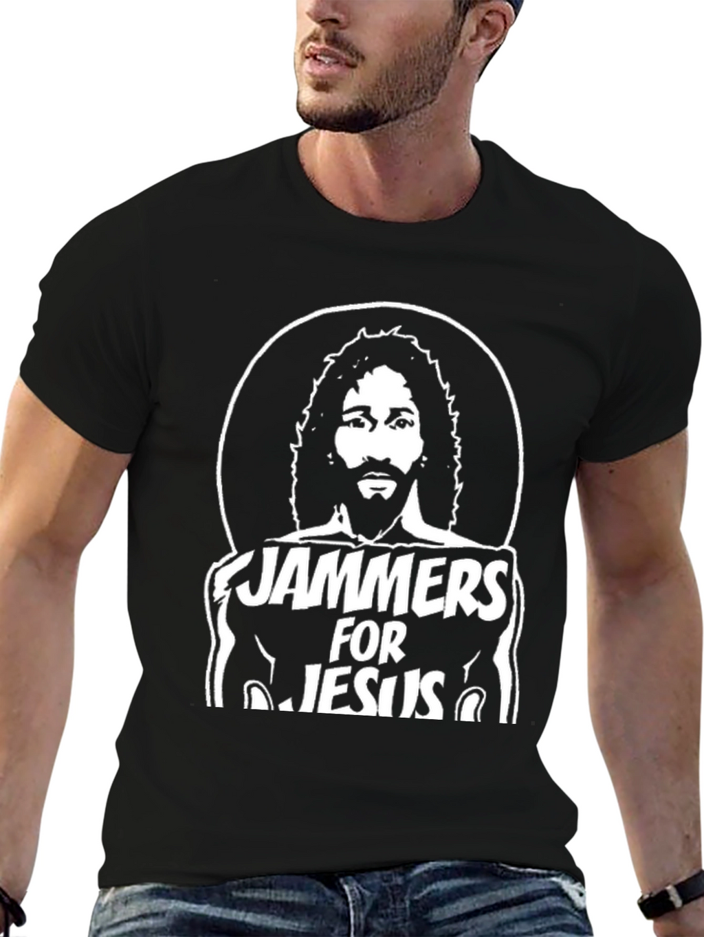 Jammer For Jesus Black Graphic Tee
