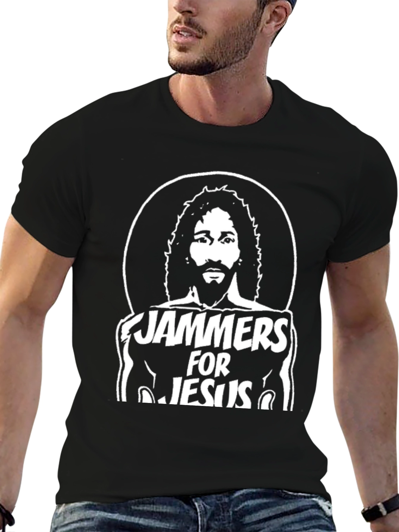Jammer For Jesus Black Graphic Tee