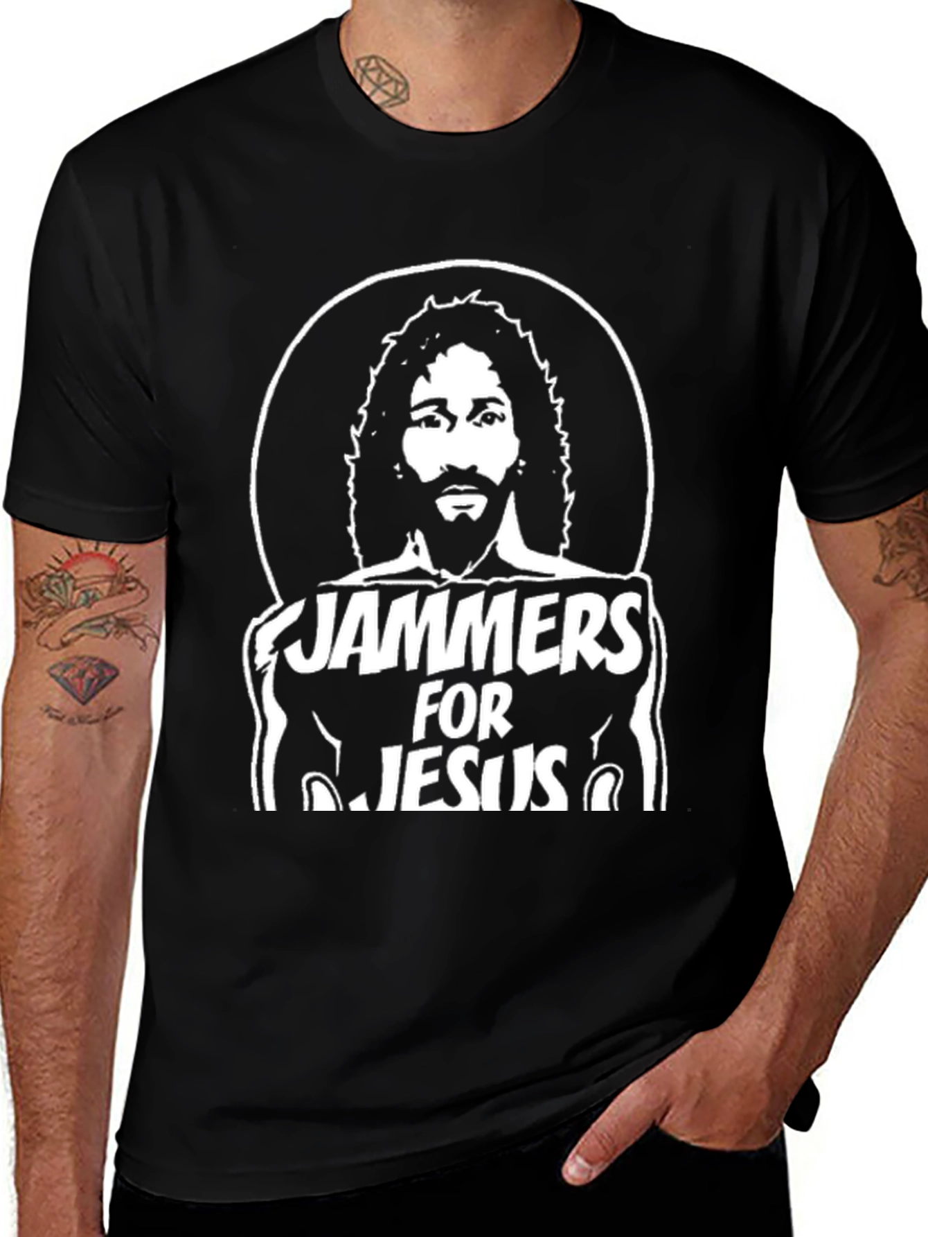 Jammer For Jesus Black Graphic Tee