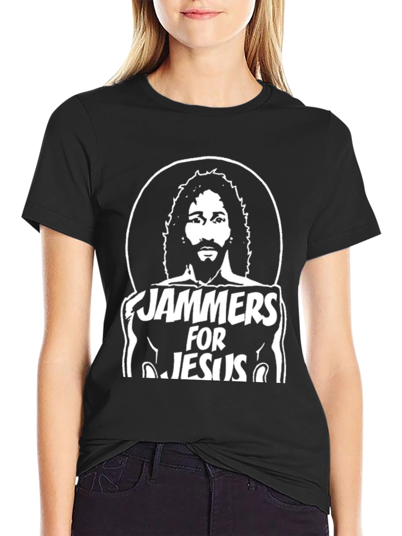 Jammer For Jesus Black Graphic Tee