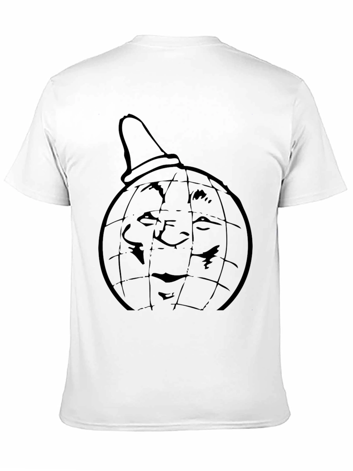 Black Tee with Globe Head Design