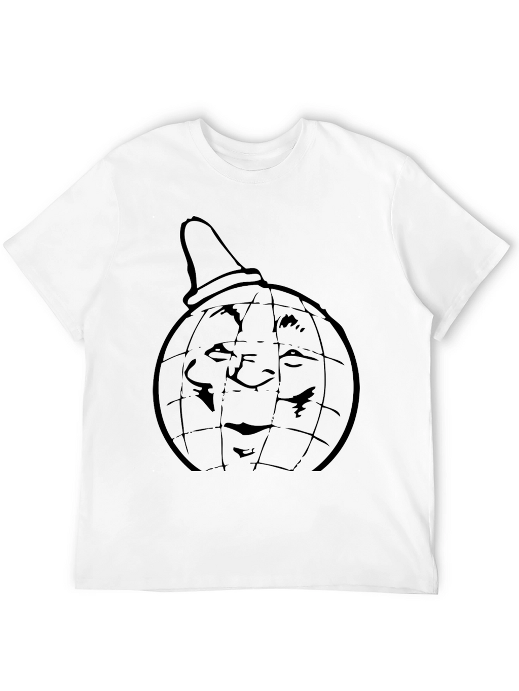 Black Tee with Globe Head Design
