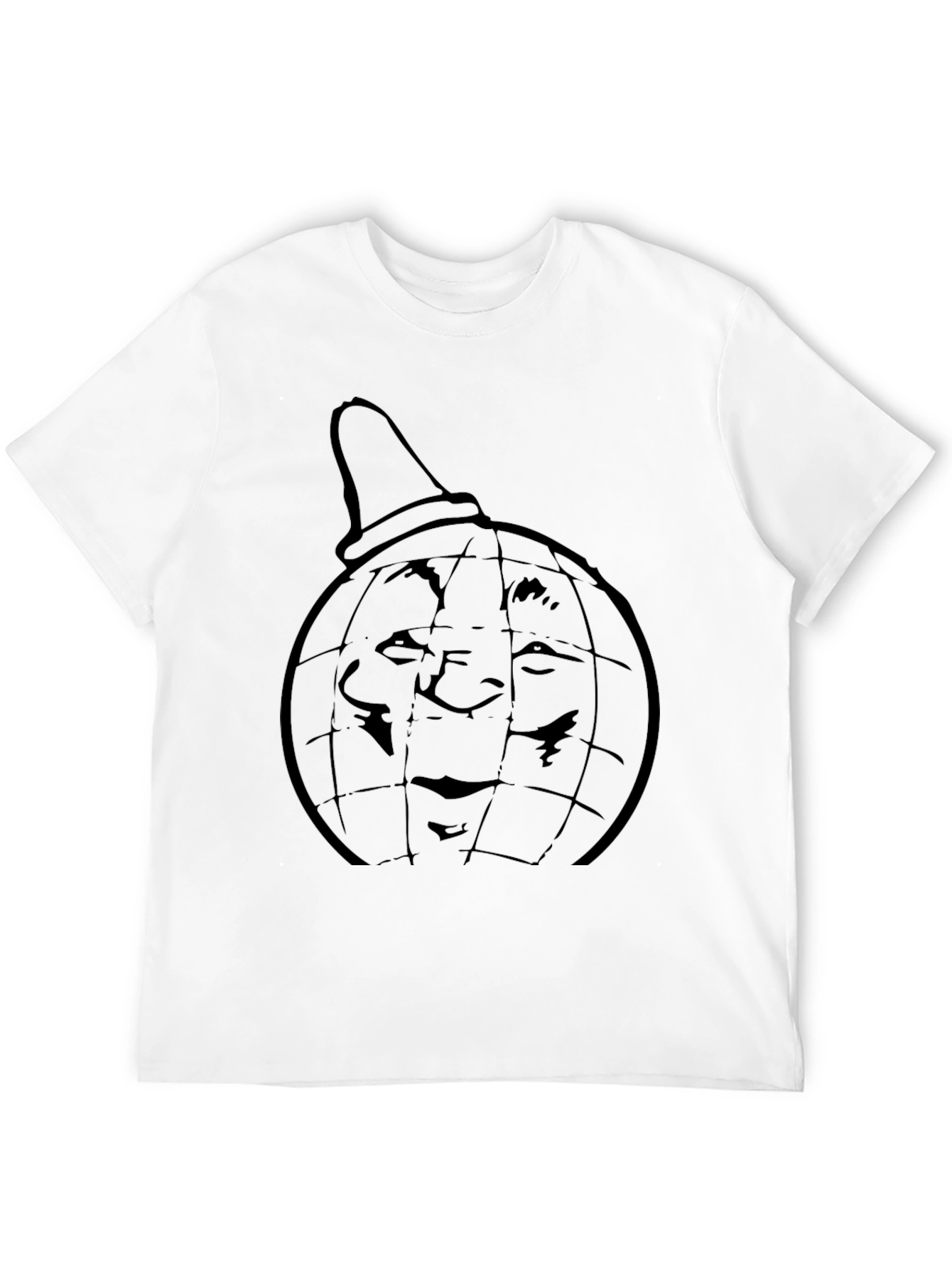 Black Tee with Globe Head Design