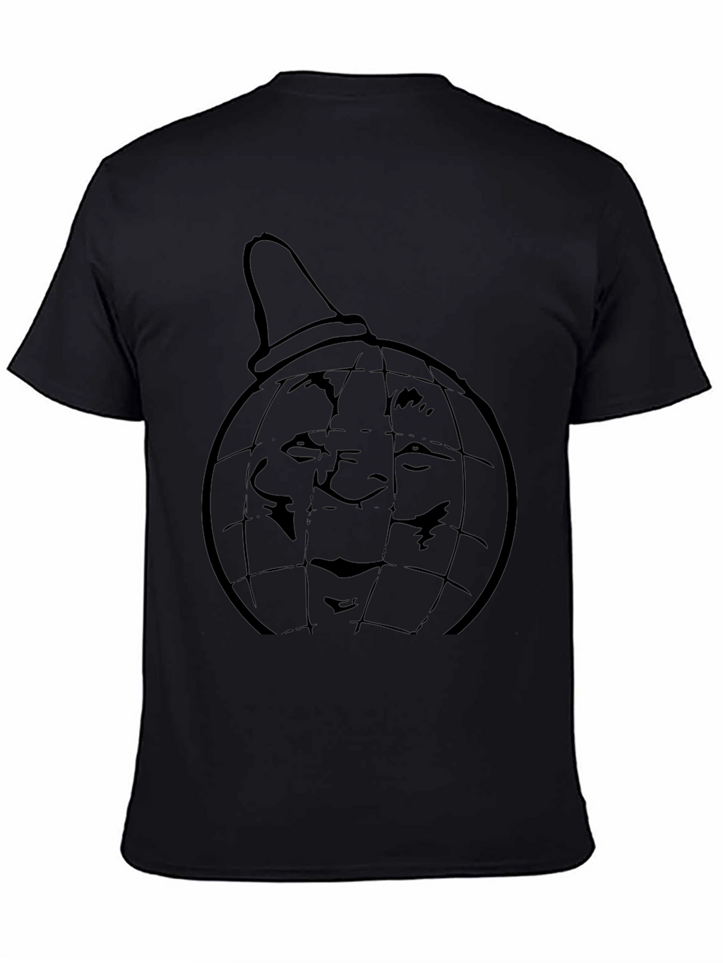 Black Tee with Globe Head Design