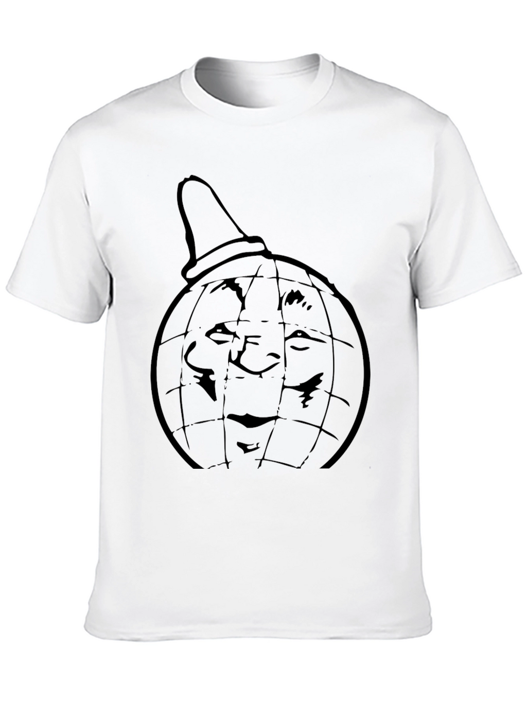 Black Tee with Globe Head Design