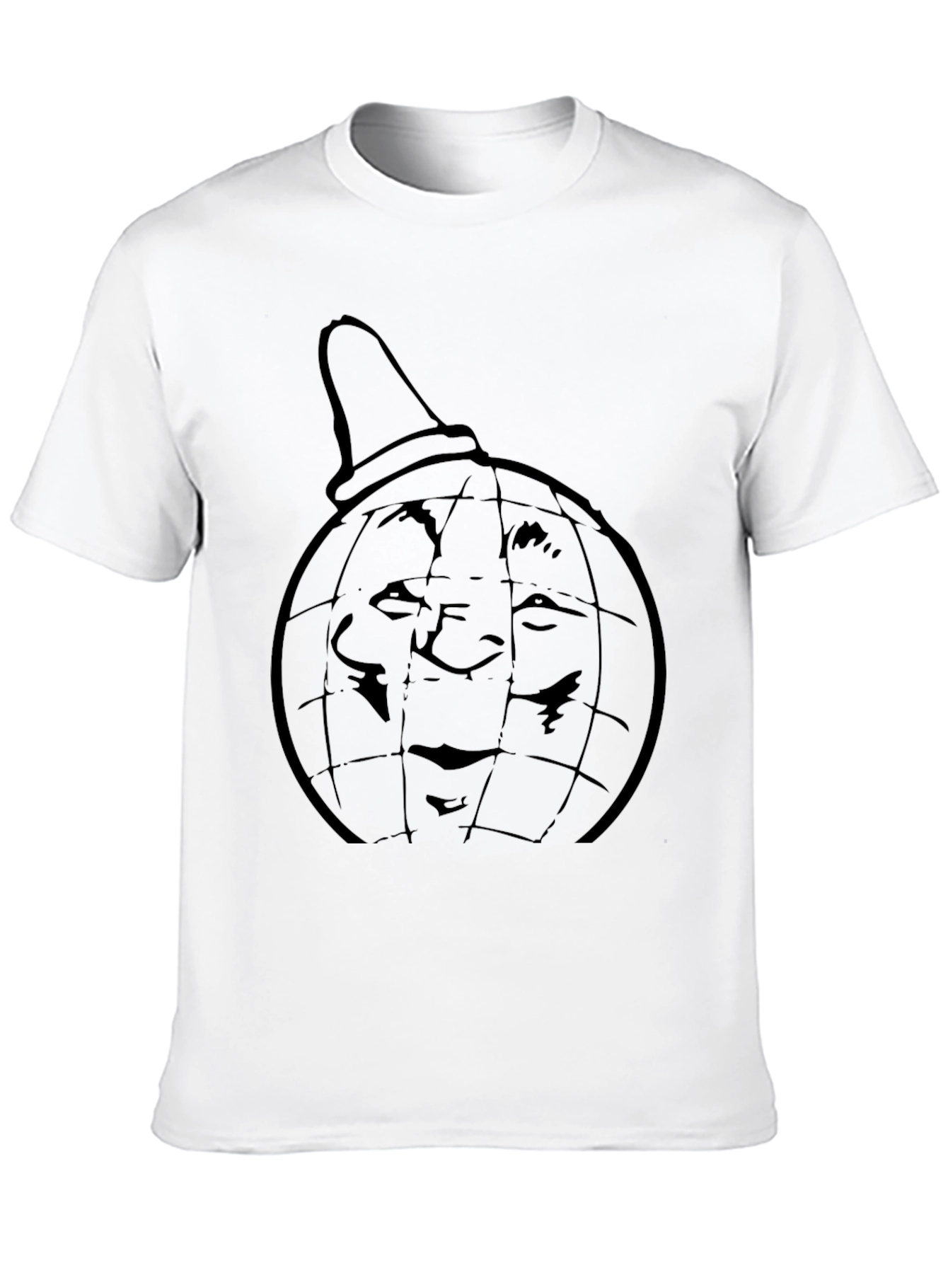 Black Tee with Globe Head Design