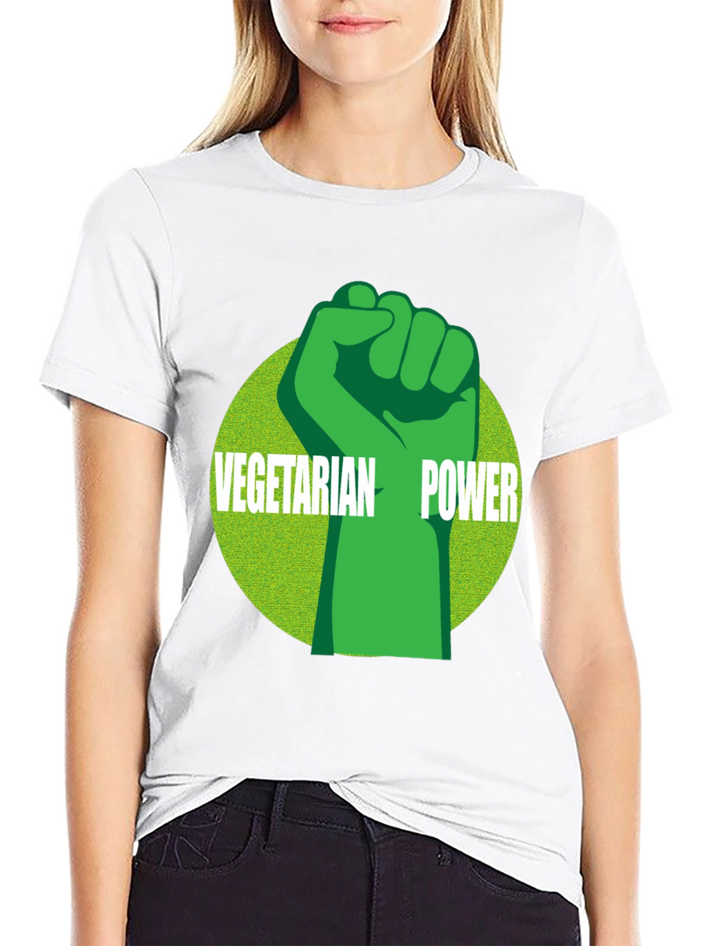 Vegetarian Power Graphic Tee - Black