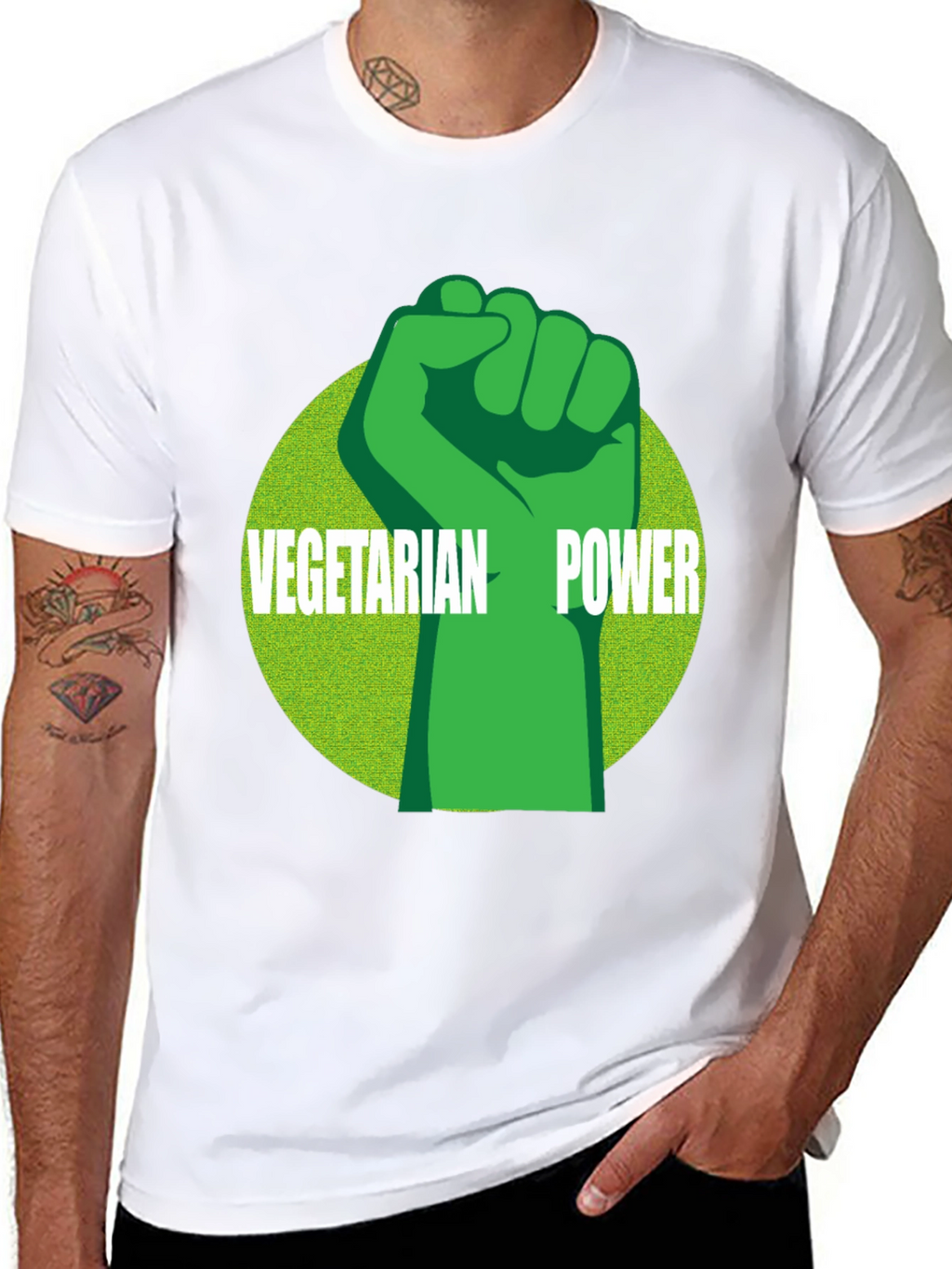 Vegetarian Power Graphic Tee - Black