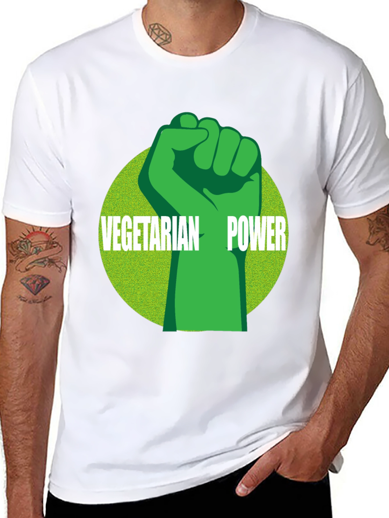 Vegetarian Power Graphic Tee - Black