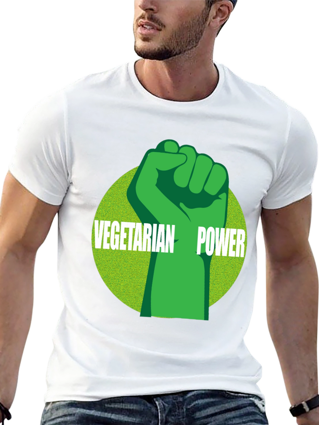 Vegetarian Power Graphic Tee - Black