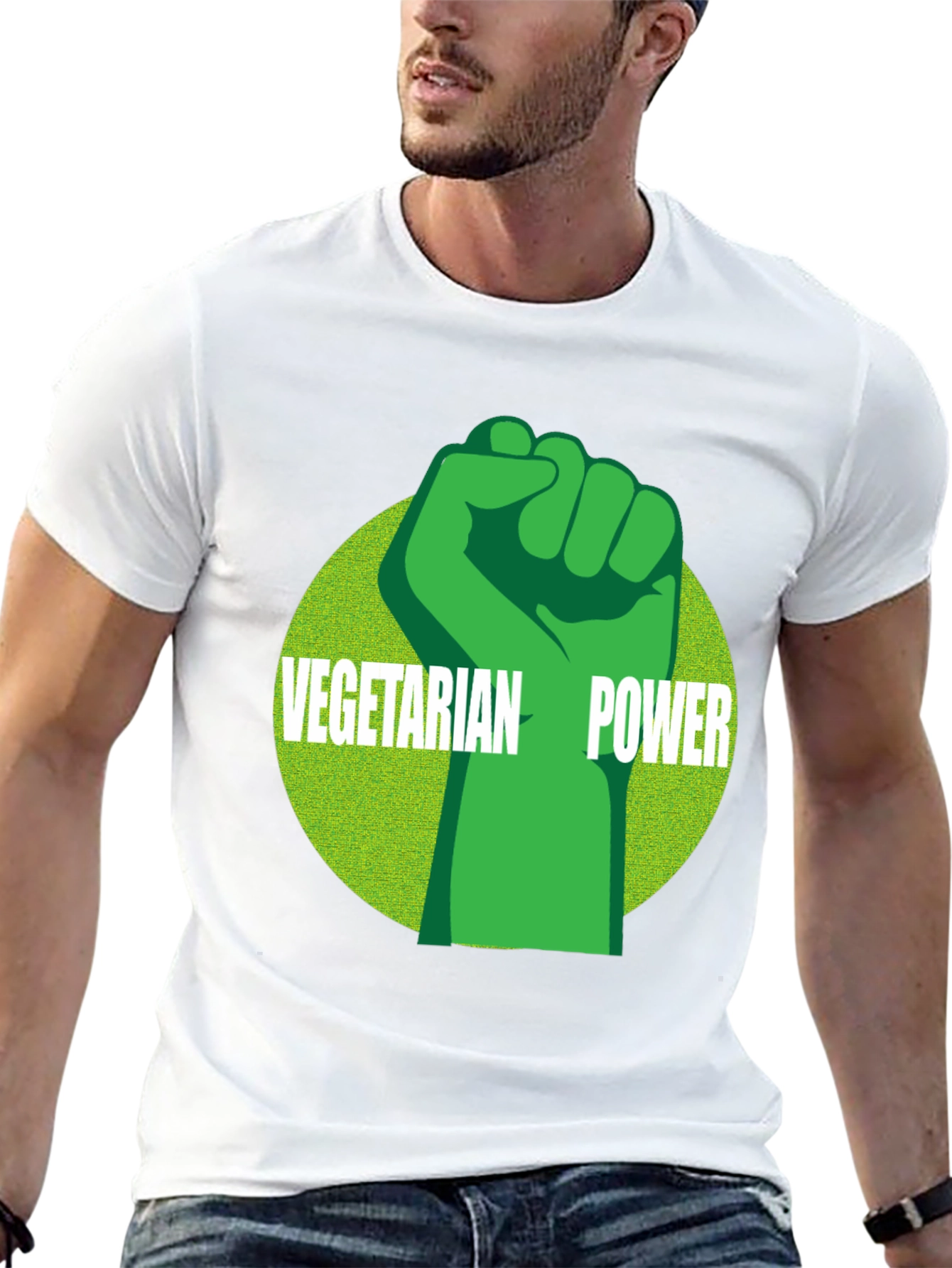 Vegetarian Power Graphic Tee - Black