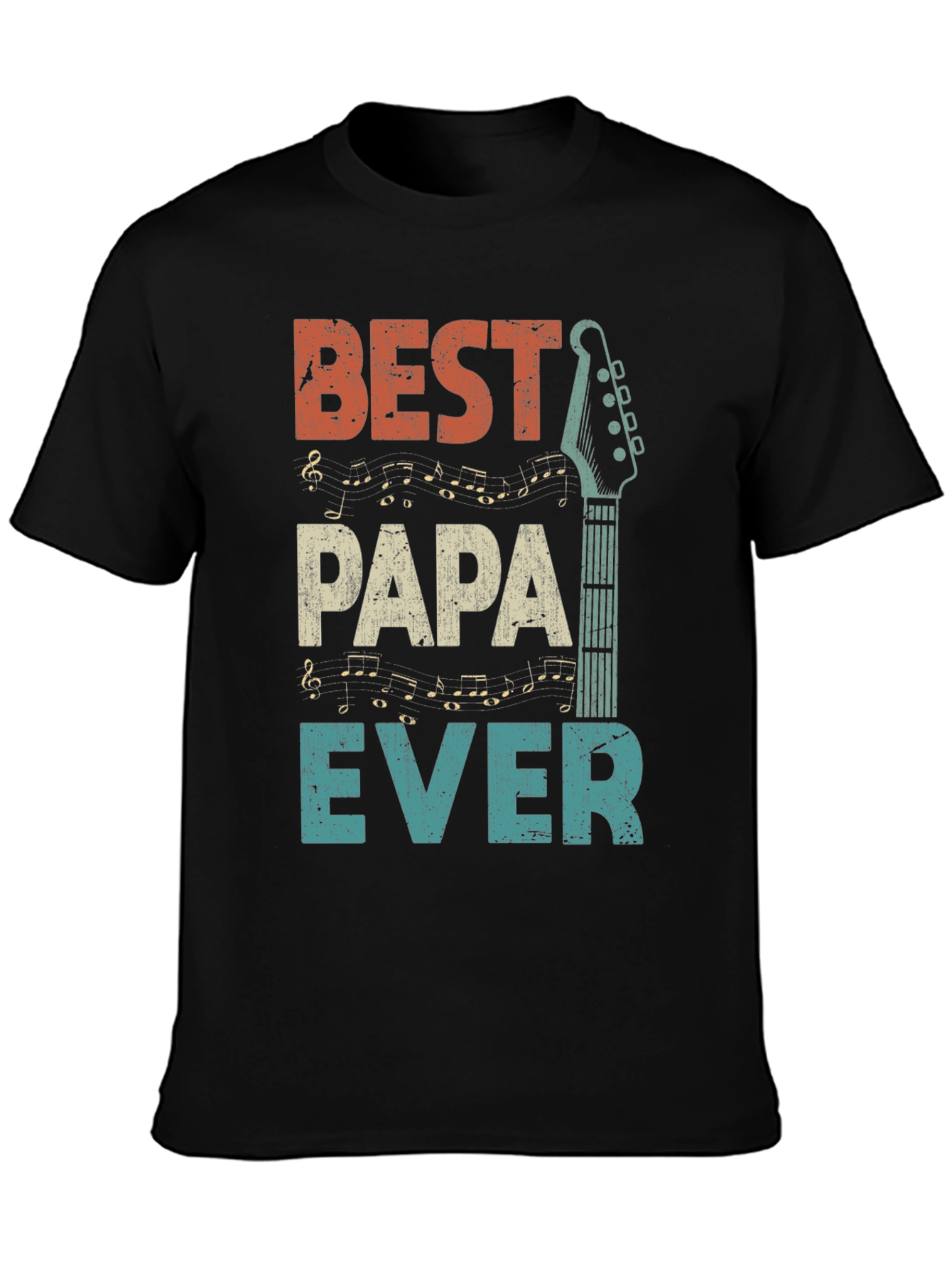 Best Papa Ever Guitar Graphic Tee - Fathers Day Gift