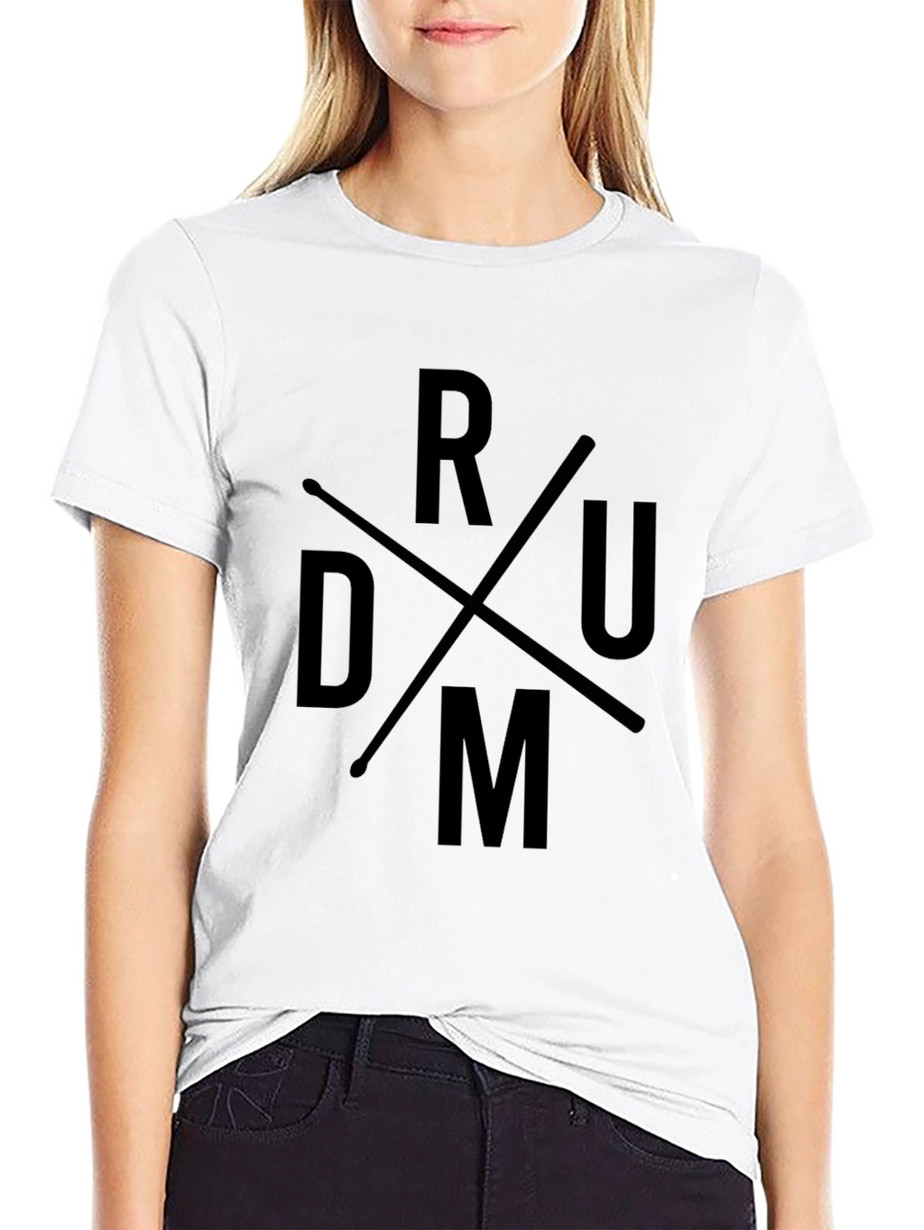 Drum Design Black T-Shirt
