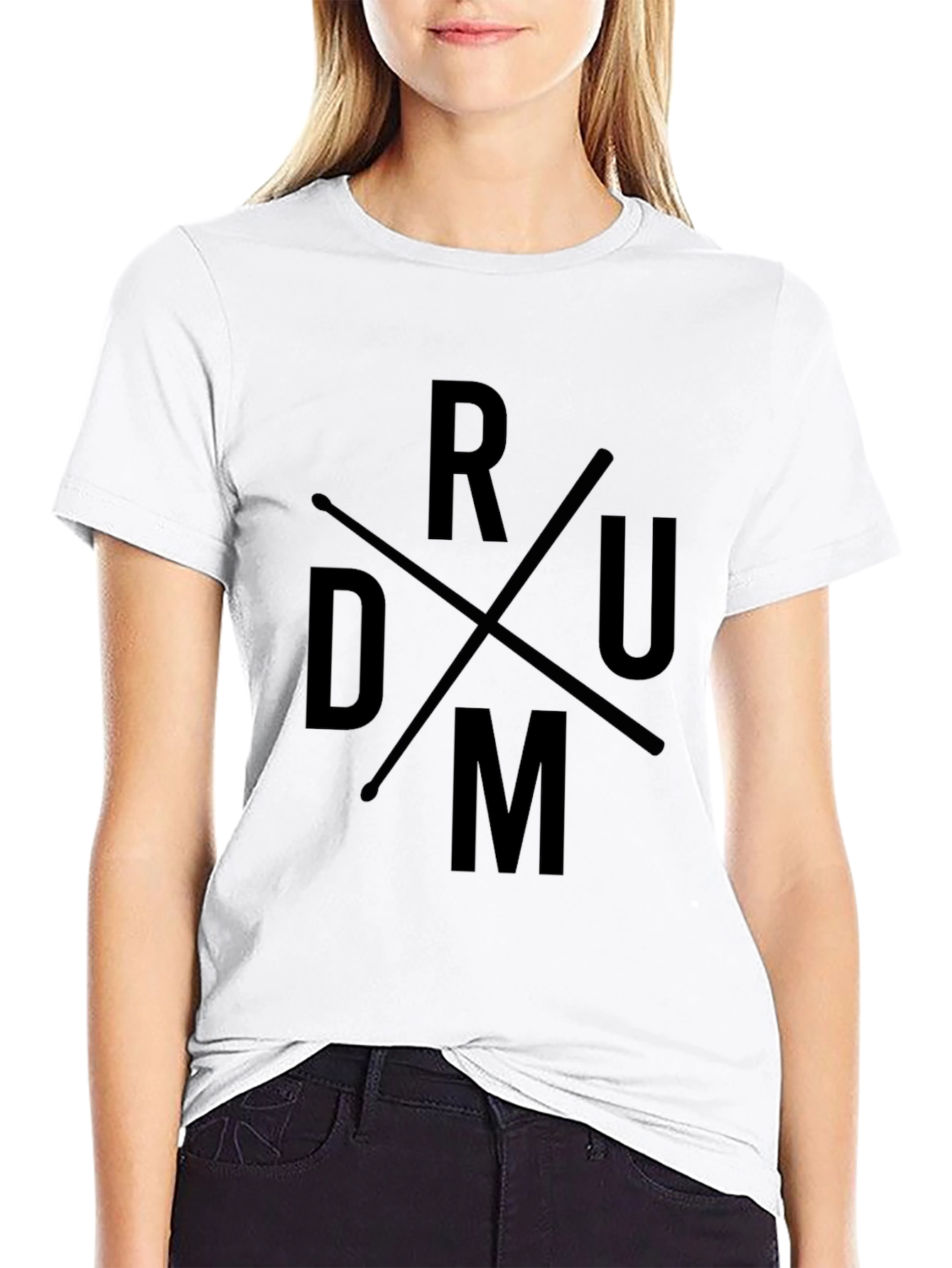 Drum Design Black T-Shirt