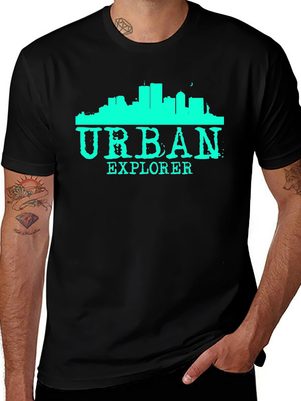 Urban Explorer Black Graphic T-Shirt