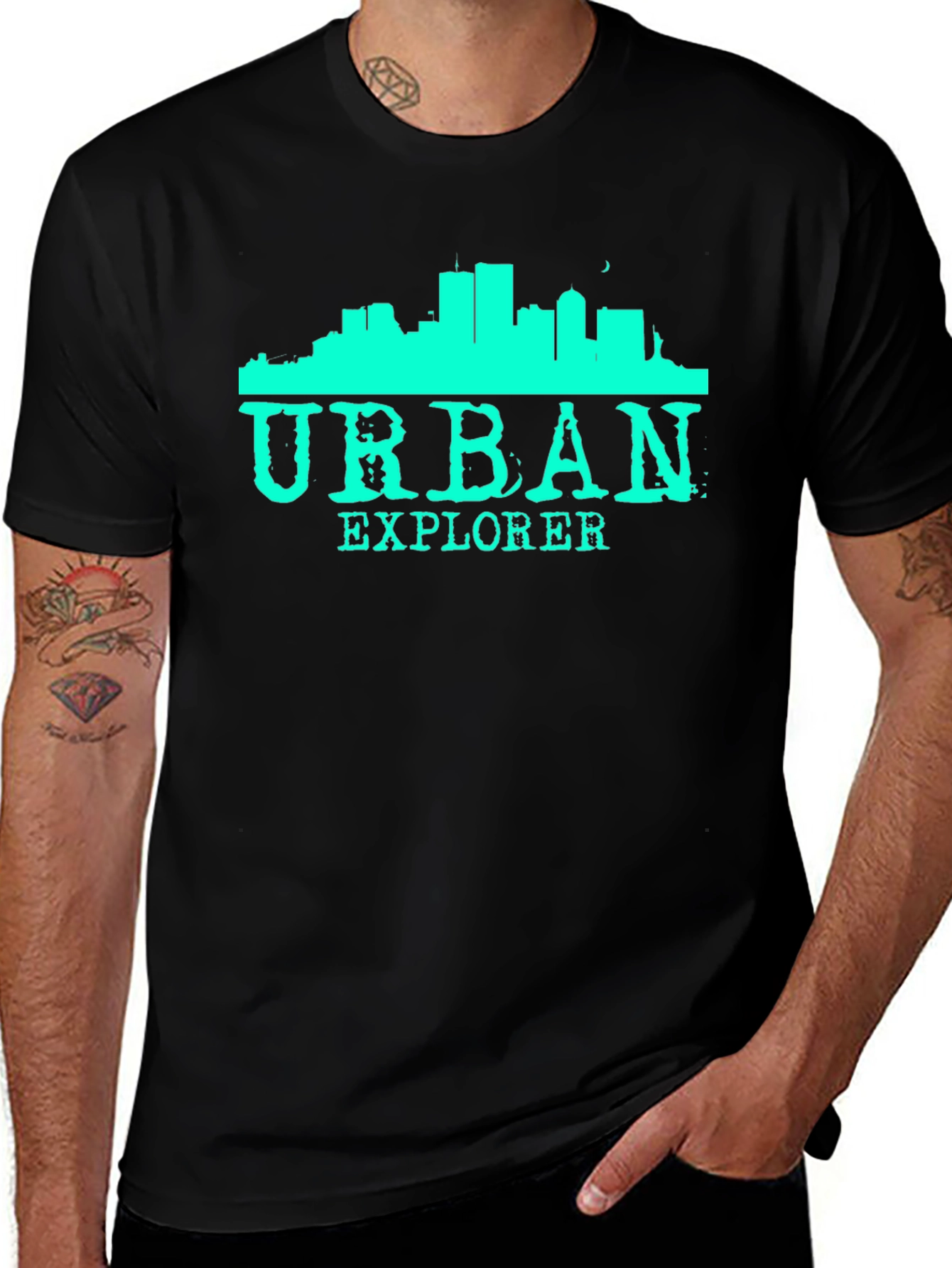 Urban Explorer Black Graphic T-Shirt