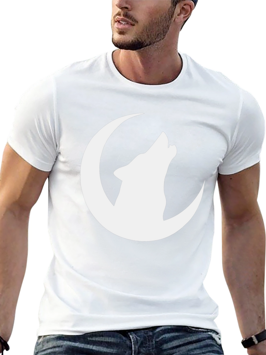 Wolf Moon Graphic Tee - Black Cotton T-Shirt