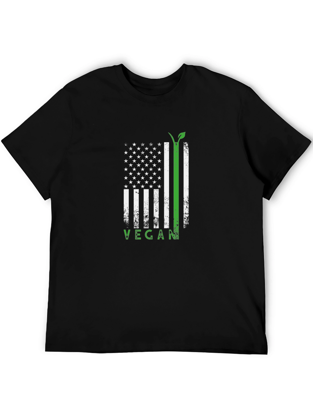 Vegan USA Flag T-Shirt - Black