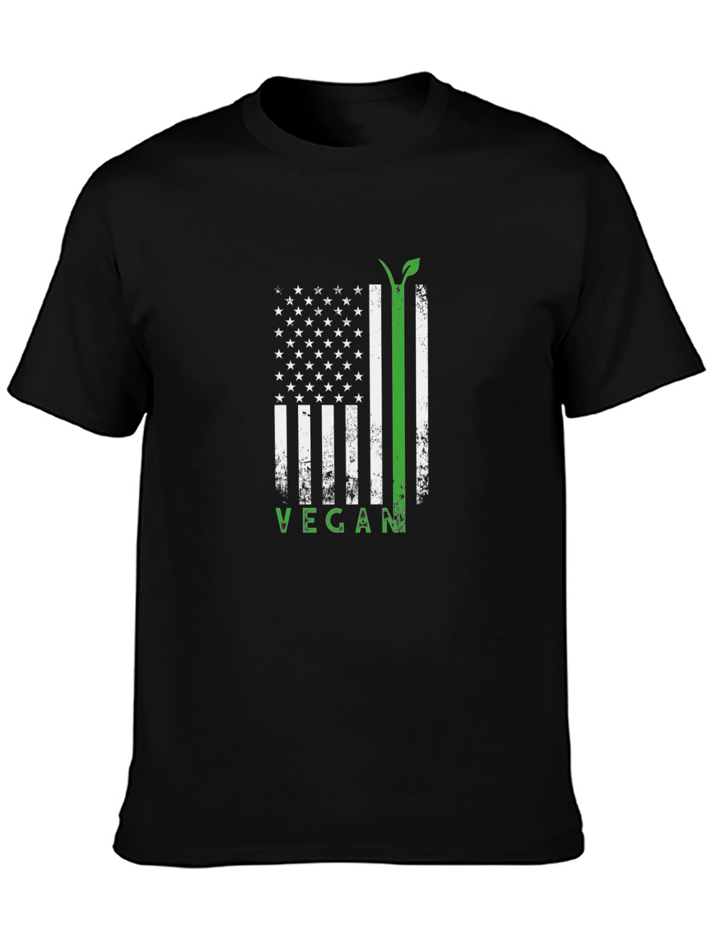 Vegan USA Flag T-Shirt - Black