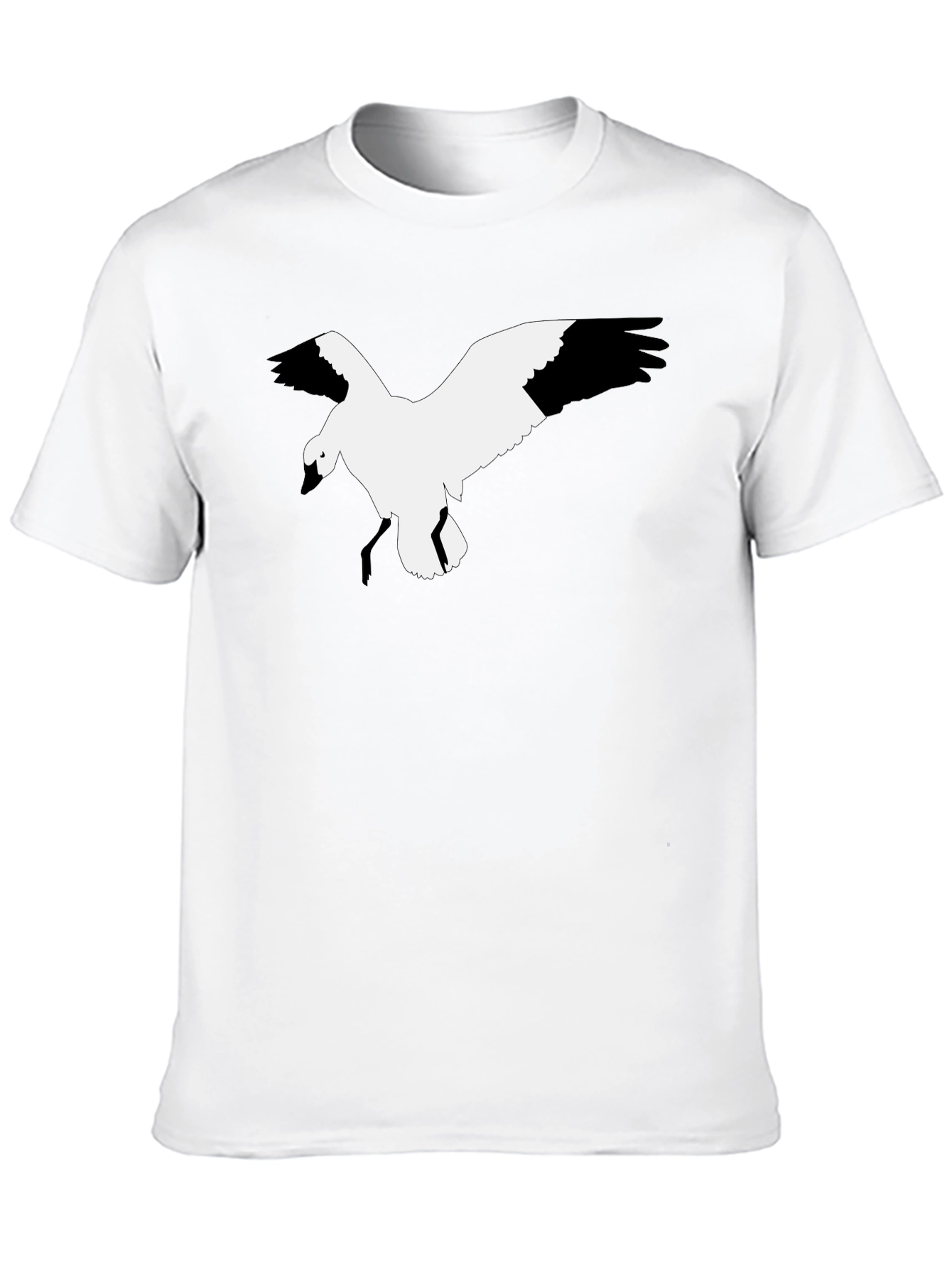 Black T-Shirt with Bird Graphic