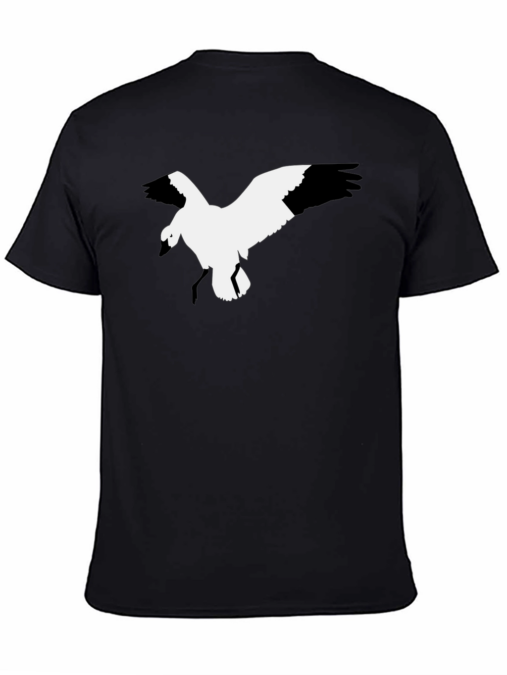 Black T-Shirt with Bird Graphic