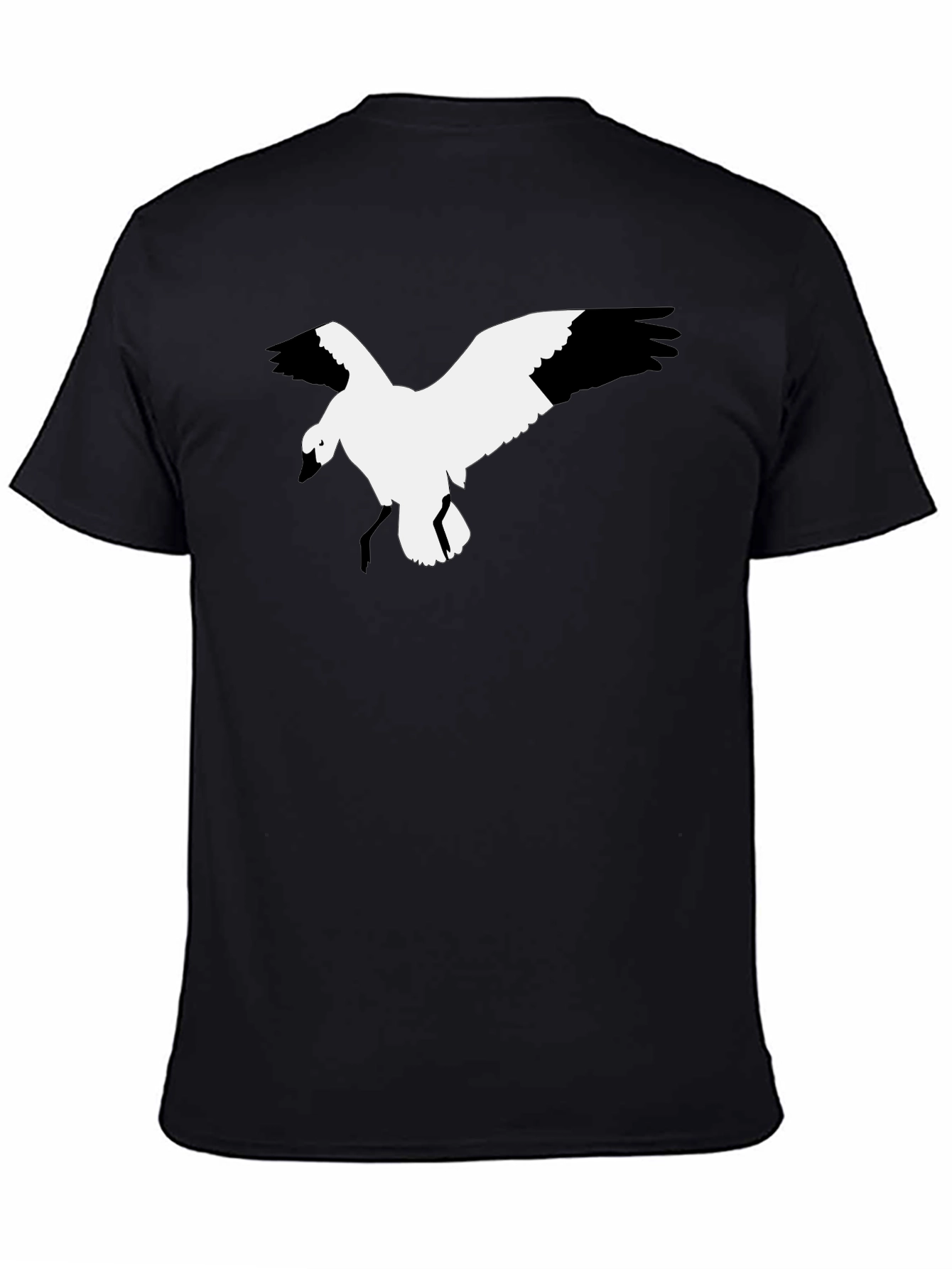 Black T-Shirt with Bird Graphic