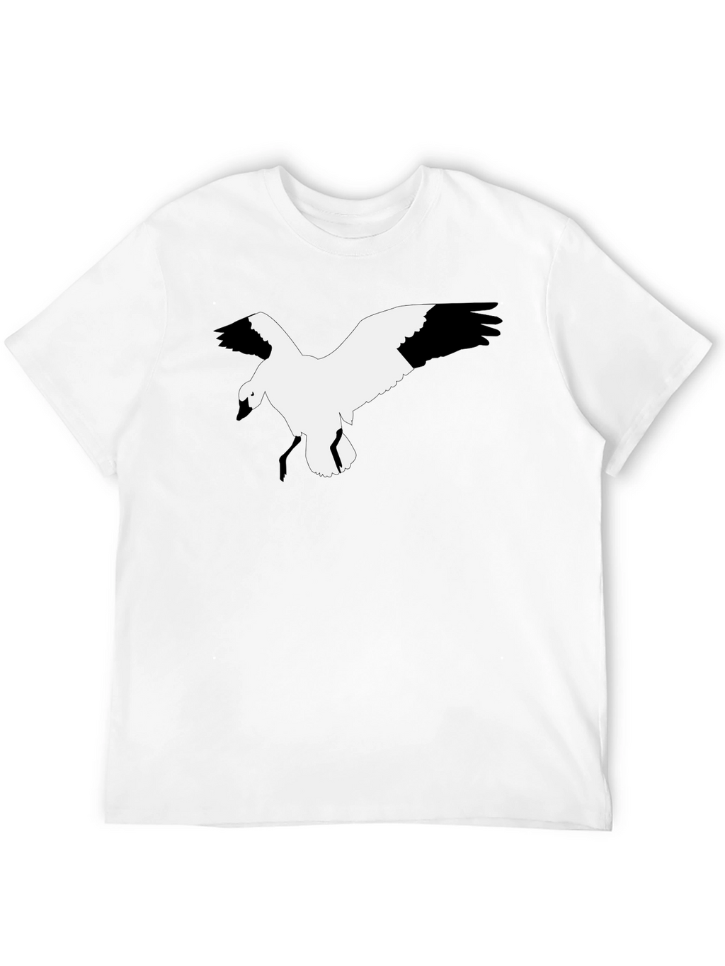 Black T-Shirt with Bird Graphic