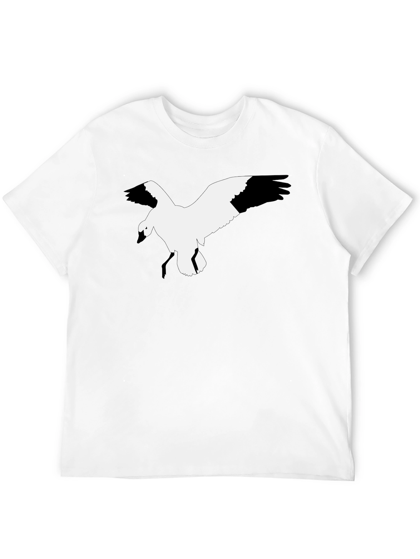 Black T-Shirt with Bird Graphic